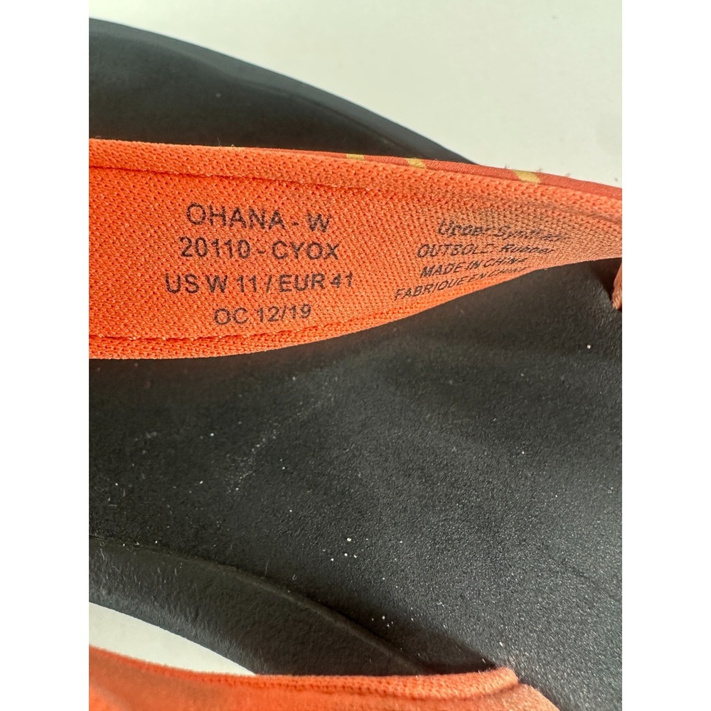 OluKai Ohana Flip Flop Sandals Orange Yellow 20110 Water Resist Women's Size 11 - Picture 7 of 16